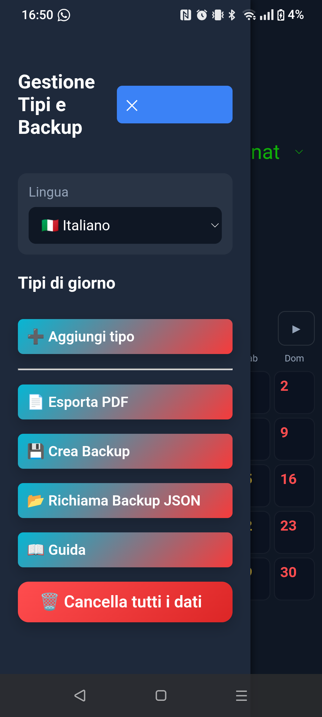 Screenshot di Calendario Lavorativo PRO - schermata 2